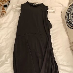 high-low olive dress